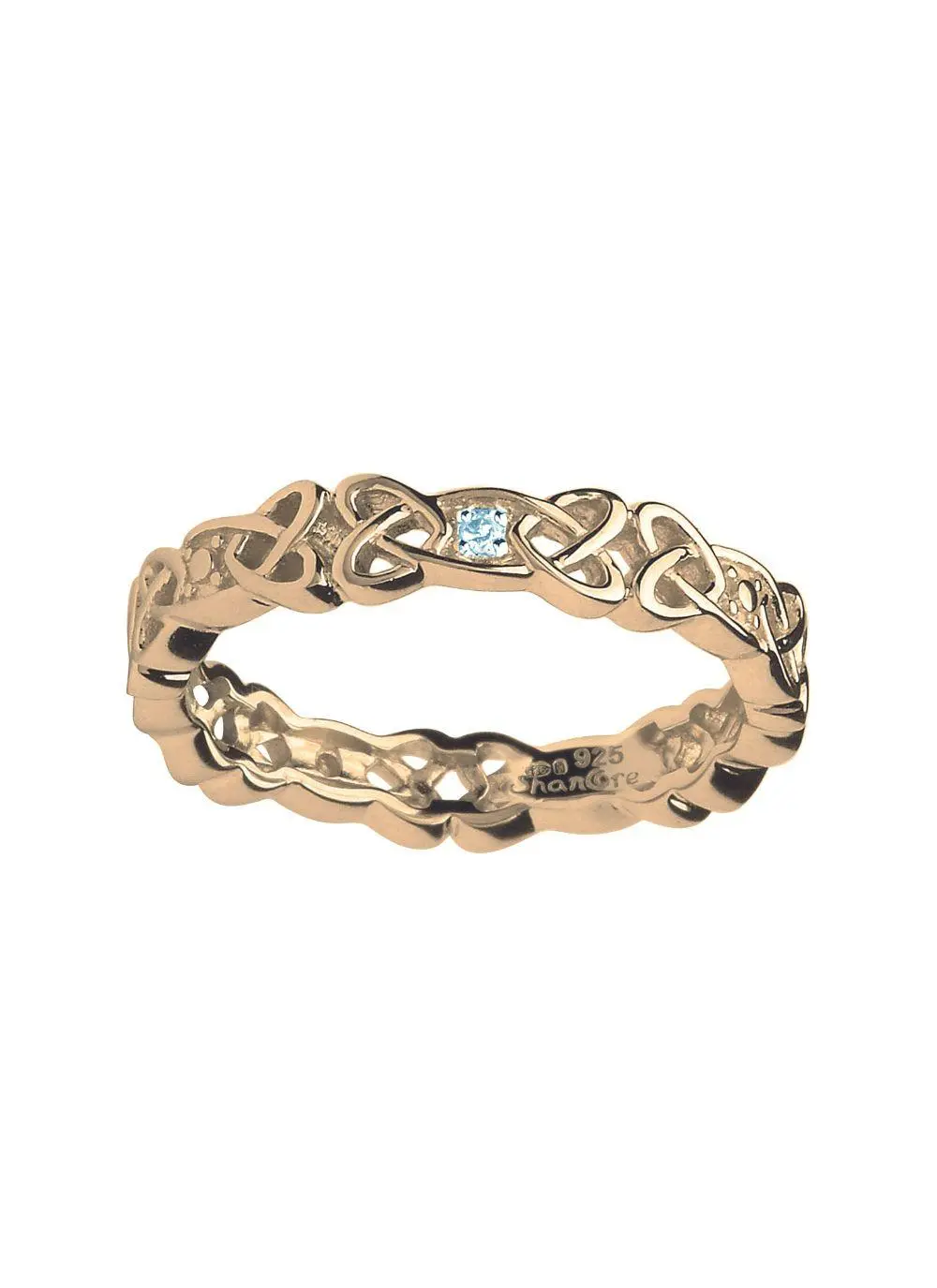 14ct Gold Vermeil Celtic Knot Ring with Diamond