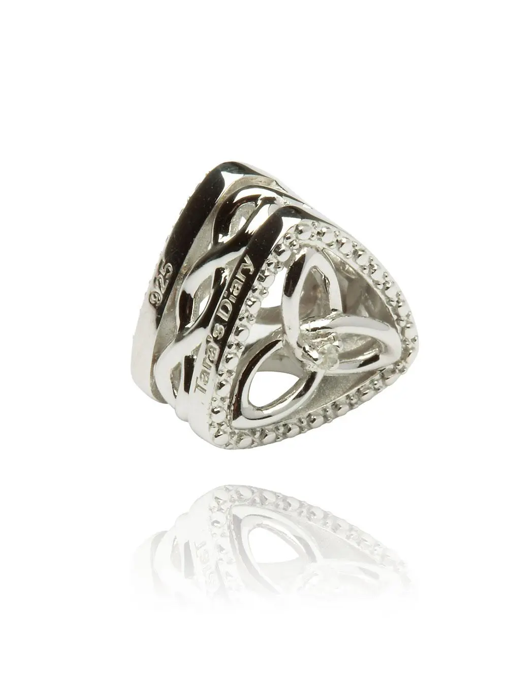 Sterling Silver Diamond Set Trinity Knot Bead