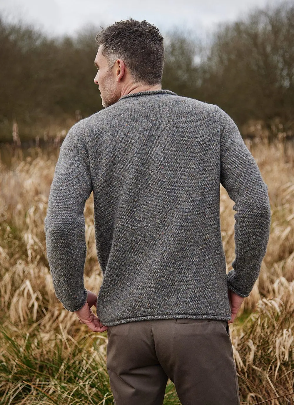 Fisherman Wool Cashmere Roll Neck Sweater
