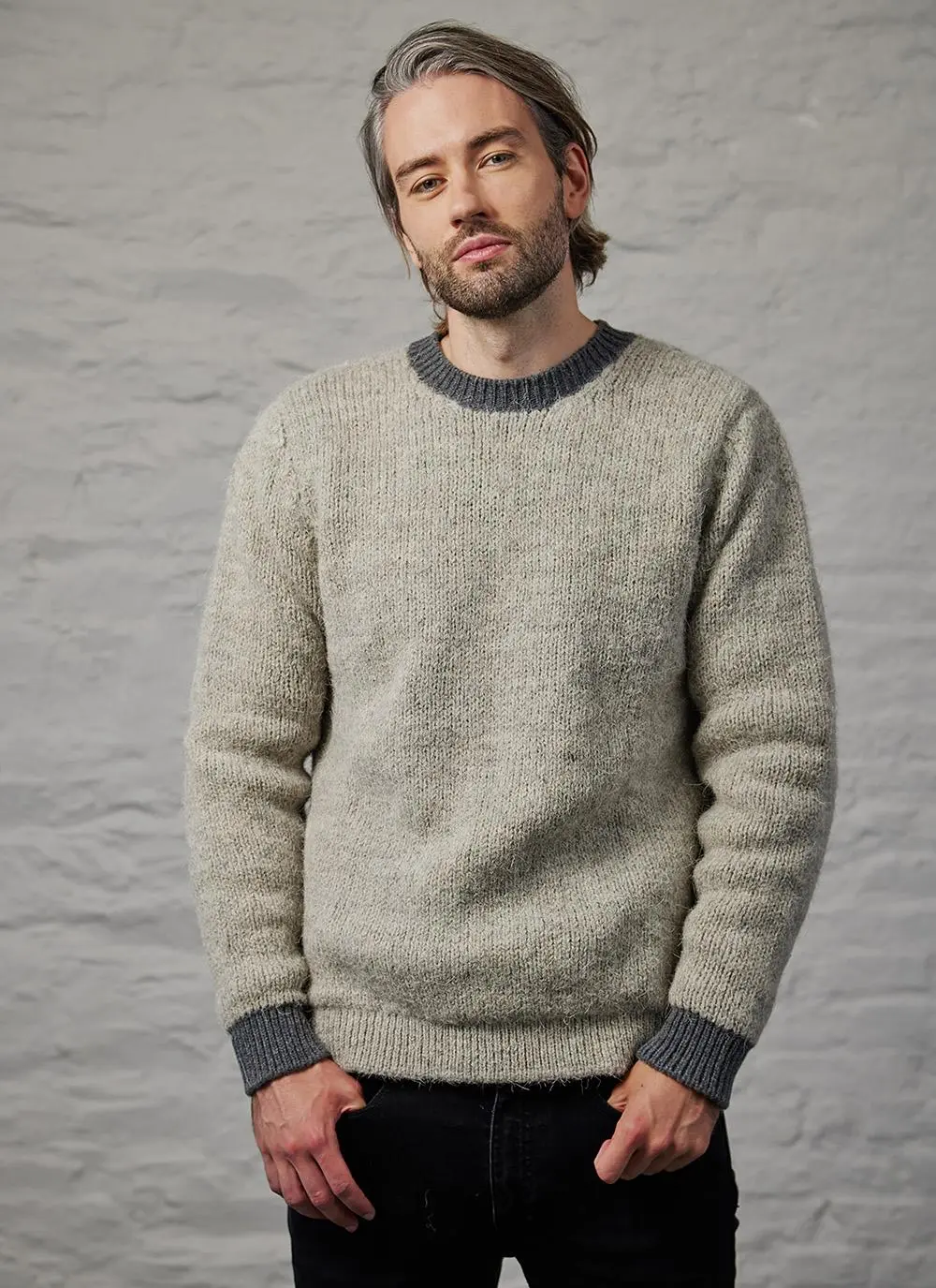 Fisherman Crew Neck Sweater with Geelong Lining