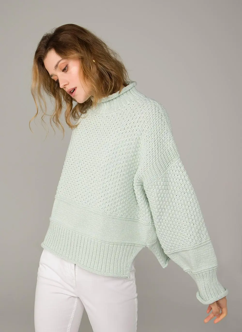 The Visionary Drop Shoulder Roll Neck Sweater