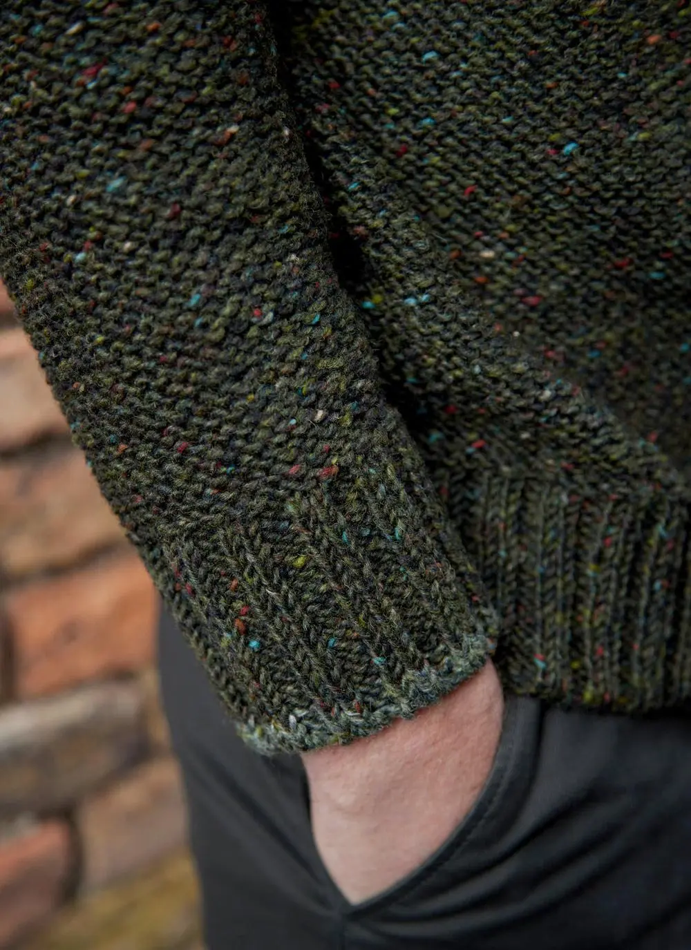 Donegal Fleck Tri-Color Crew Neck Sweater