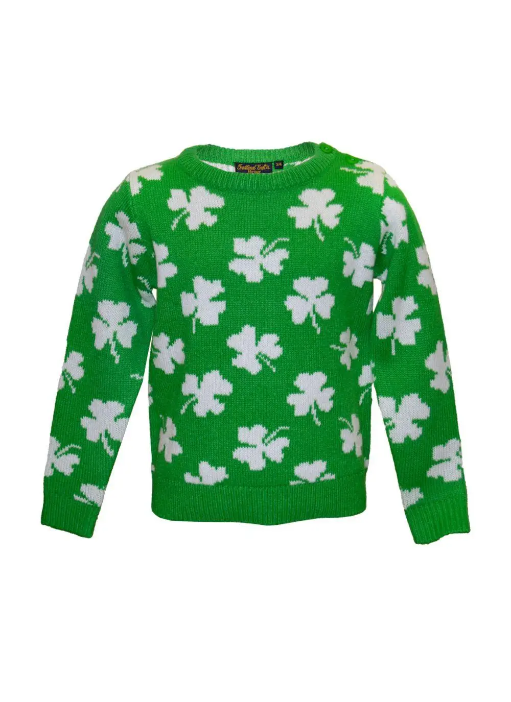 Kids Knit Green Shamrock Sweater