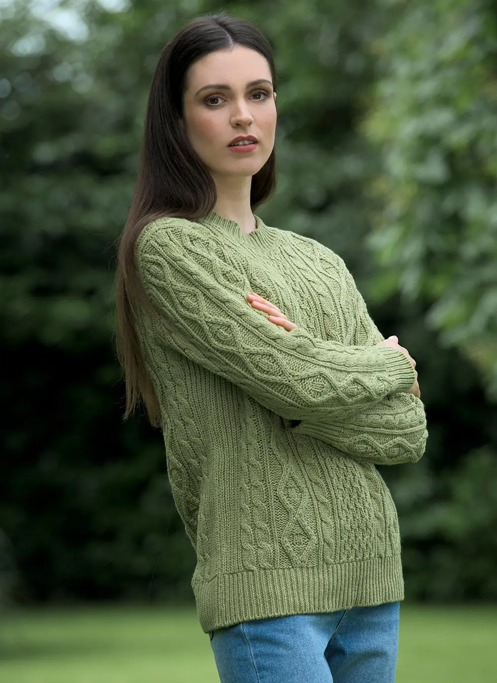 Julia Lambswool & Cotton Aran Sweater