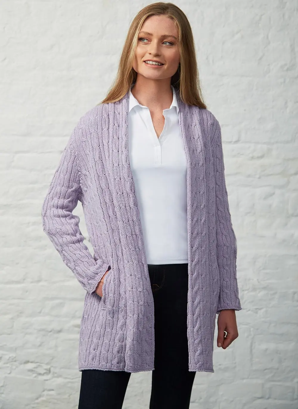 Mairead Lambswool & Cotton Cable Cardigan