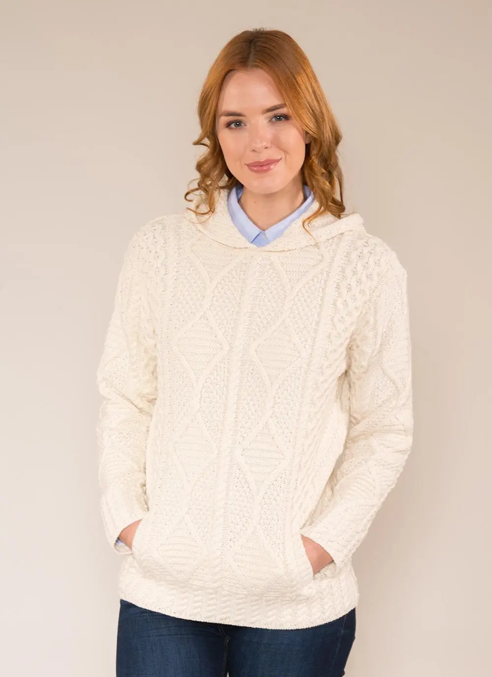 Aisling Hooded Aran Sweater