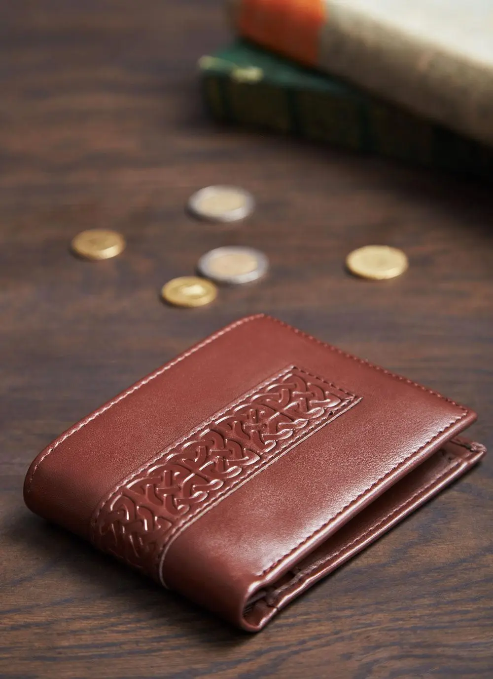 Brown Leather Book of Kells Wallet