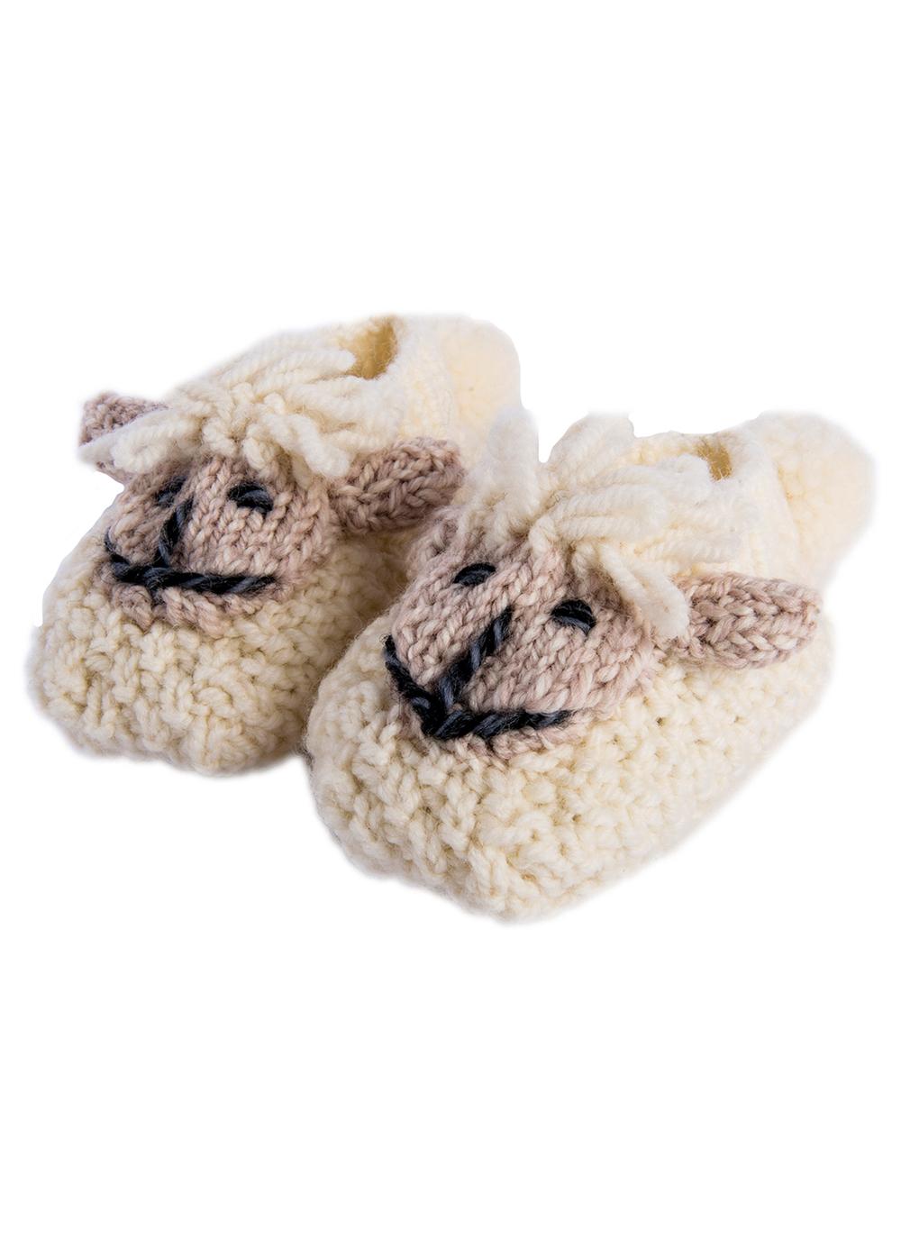 Baby Hand-Knit Sheep Booties | Blarney