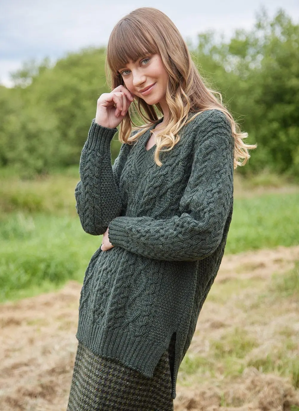 Cliona Cable V-Neck Sweater