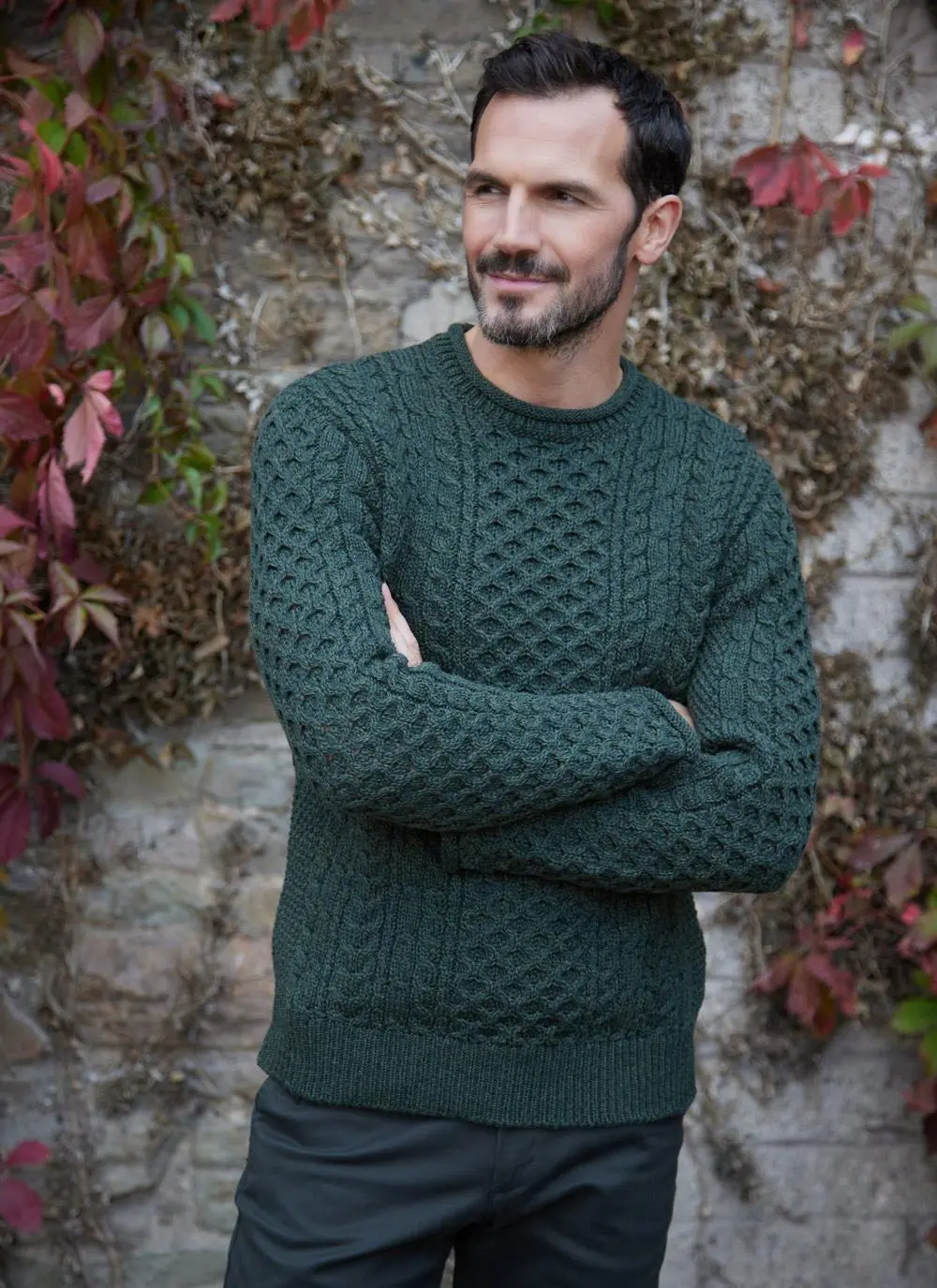 Eoghan Roll Neck Sweater in Army | Blarney
