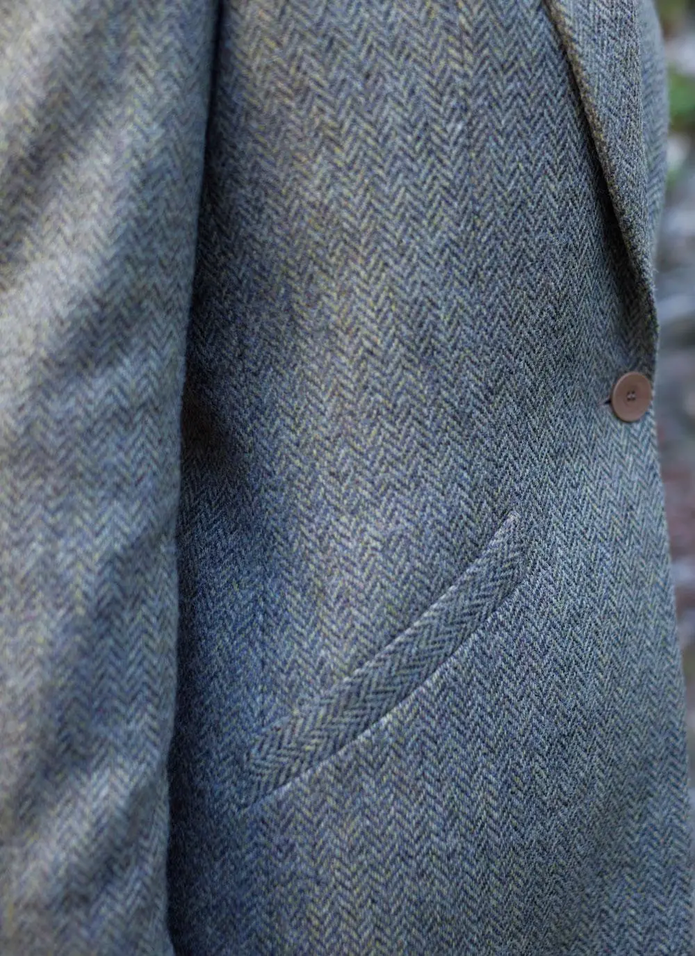Herringbone Tweed Blazer in Brown/Grey