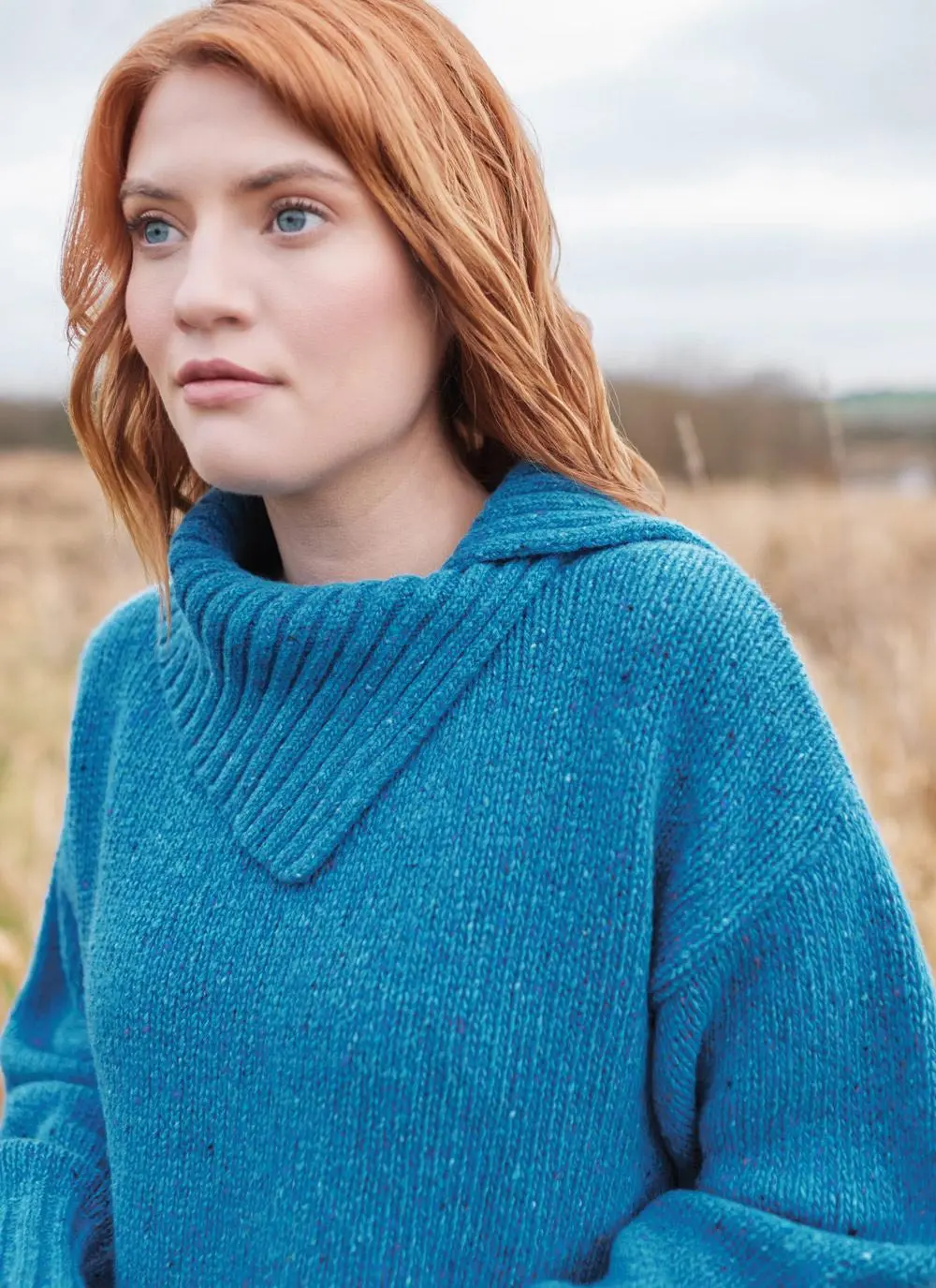 Wilde Cashmere Blend Asymmetrical Collar Sweater