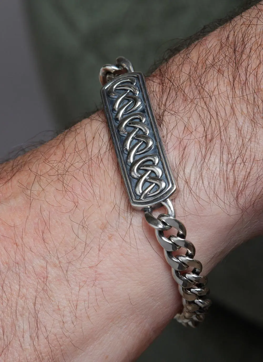Mens Celtic Bangle - Celtic Knot Bracelet For Men - Heavy Silver –  SilverfireUK