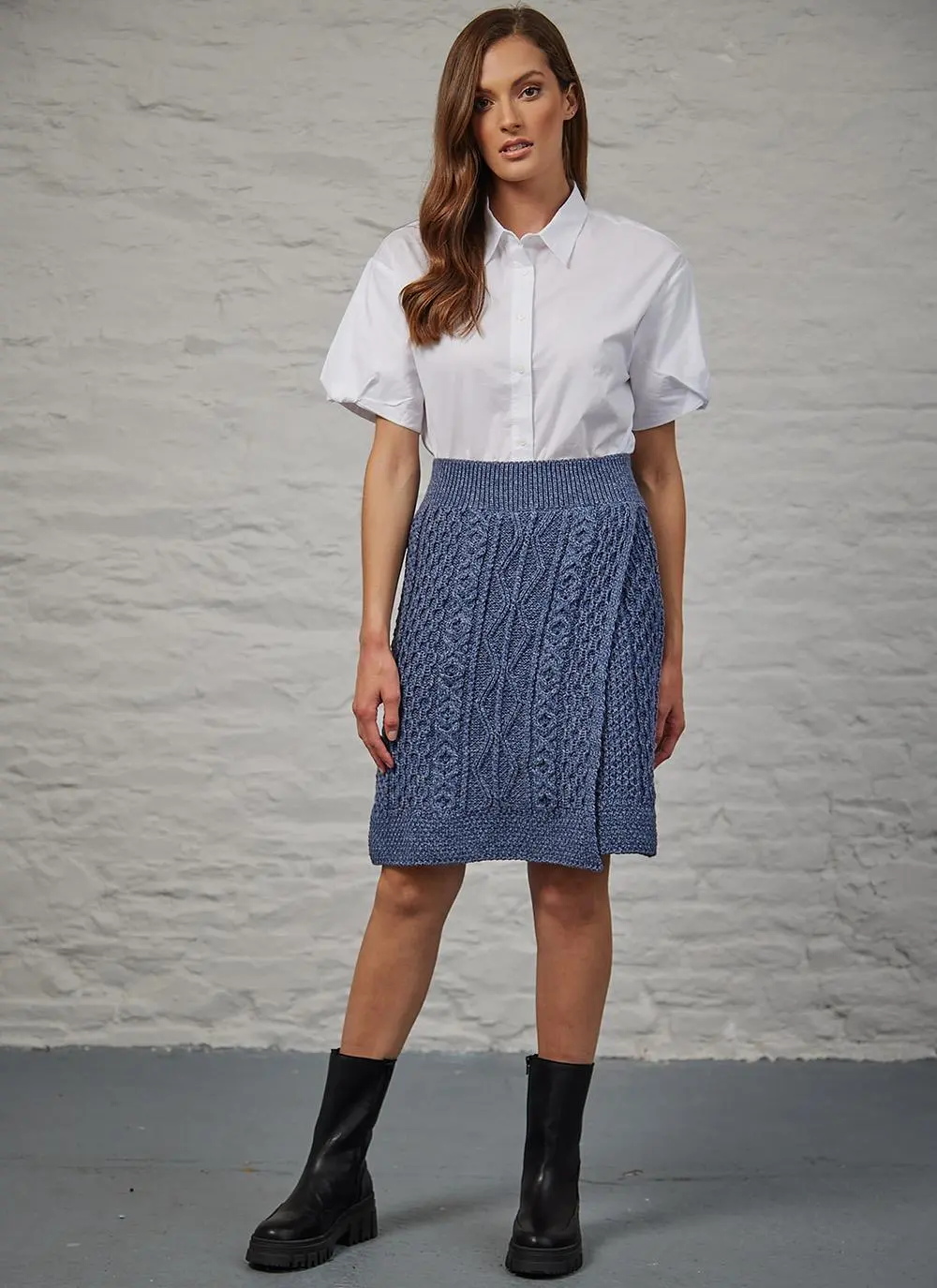 Teresa Aran Crossover Knee Length Skirt