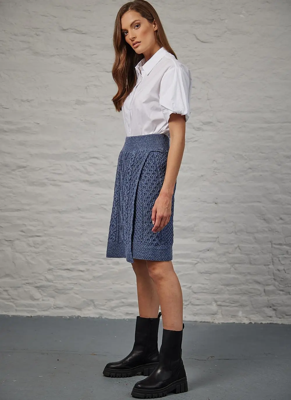 Teresa Aran Crossover Knee Length Skirt