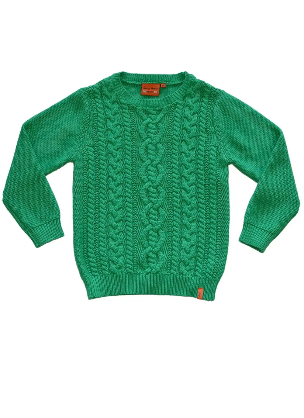 Kid's Cotton Cable Knit Sweater Green | Blarney