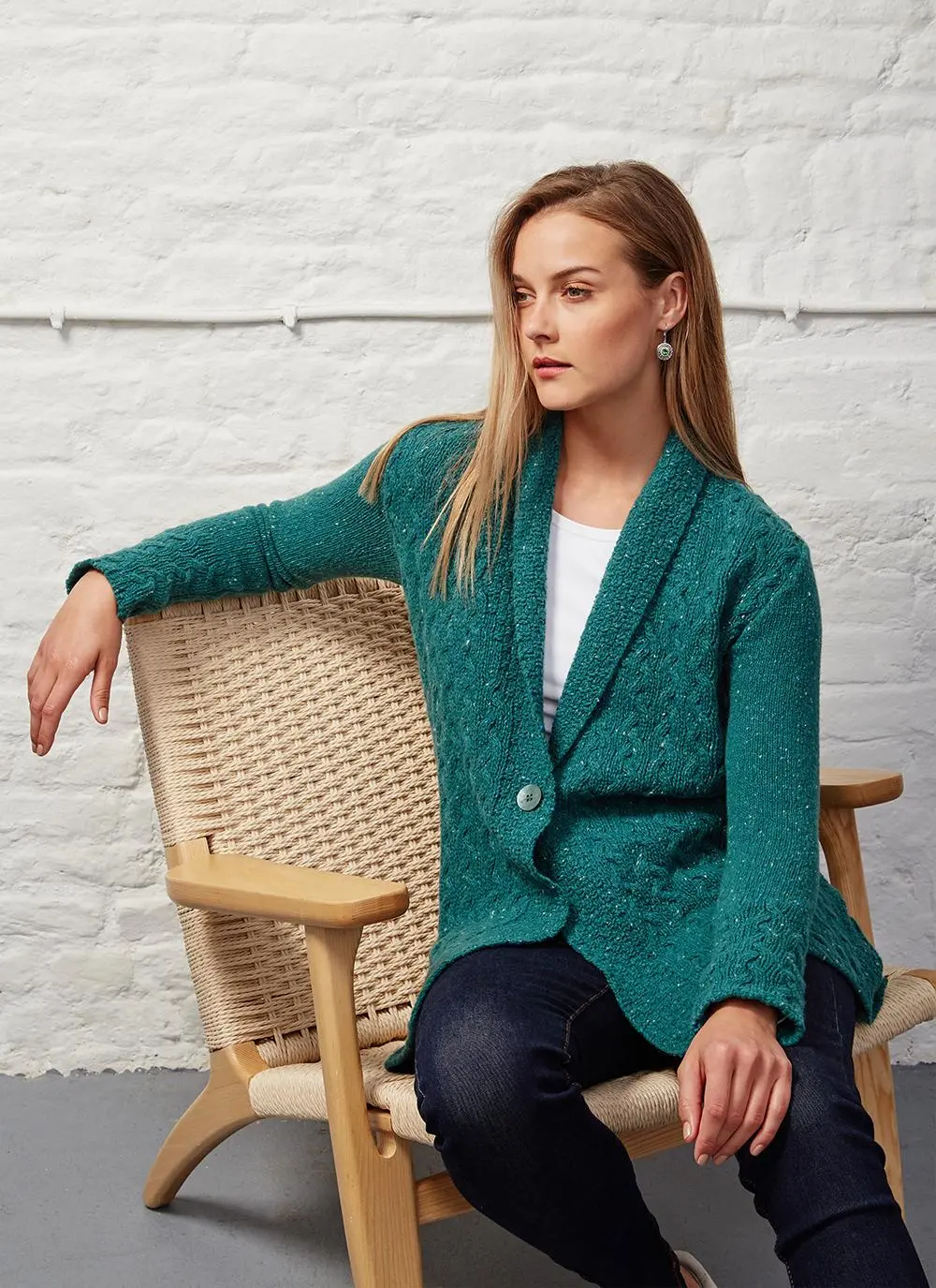 Wool Cashmere Adare Cable Cardigan