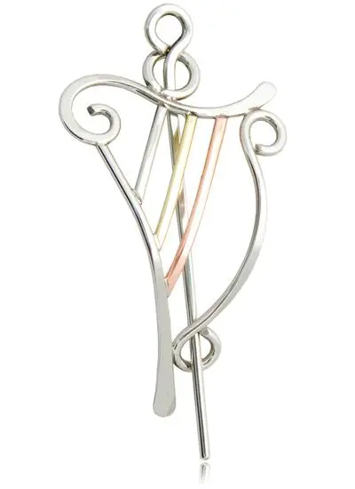 Harp Shawl Pin - Charmed Silver