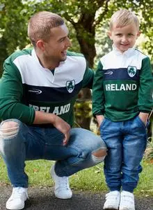 Ireland Long Sleeve Kids Shamrock Rugby Top
