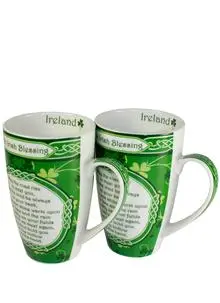 Irish Coffee Mugs Irish Blessings Set of 2 Vintage Japan 