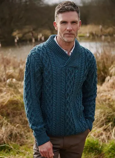 Mens wool sweater, mens Irish sweater